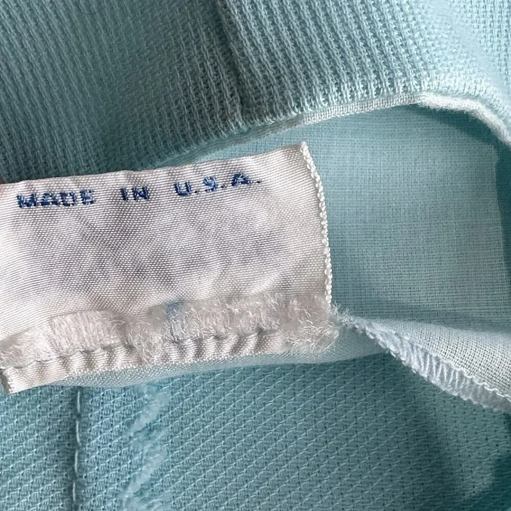 Vintage Nannekins By Nannette White giraffe Blue Button Romper 6-9 Months